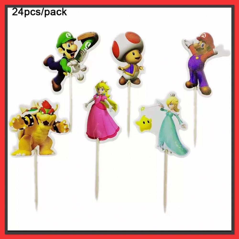🎉New🎉Mario Birthday Cake or Cupcake Toppers🎉